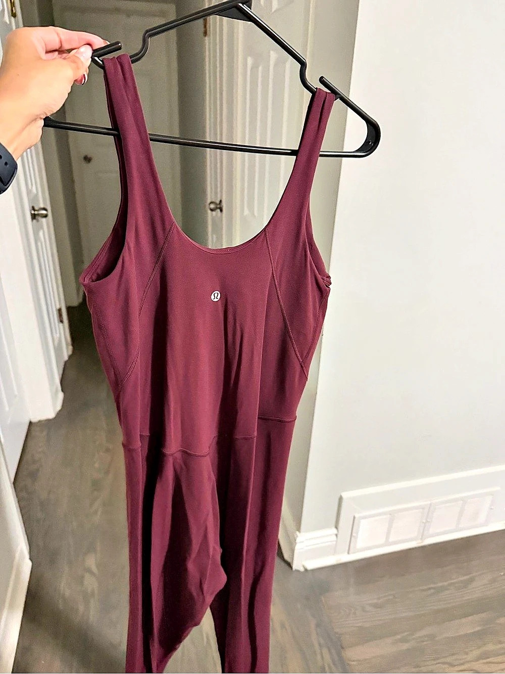 Lululemon Align™ Bodysuit 25" Wide Leg Jumpsuit Burgundy